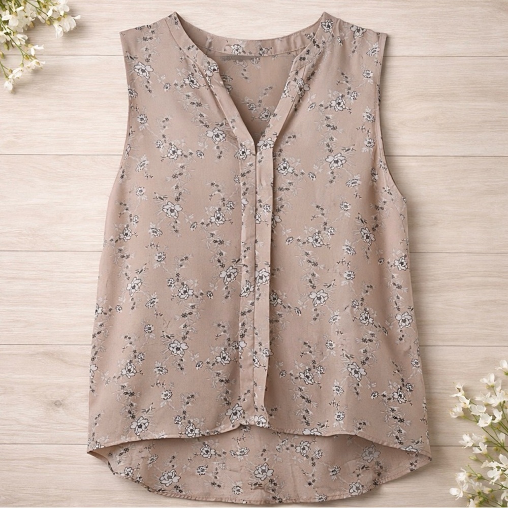 Primark Women's  Floral Blush Boho Sleeveless V-Neck High Low Size 12